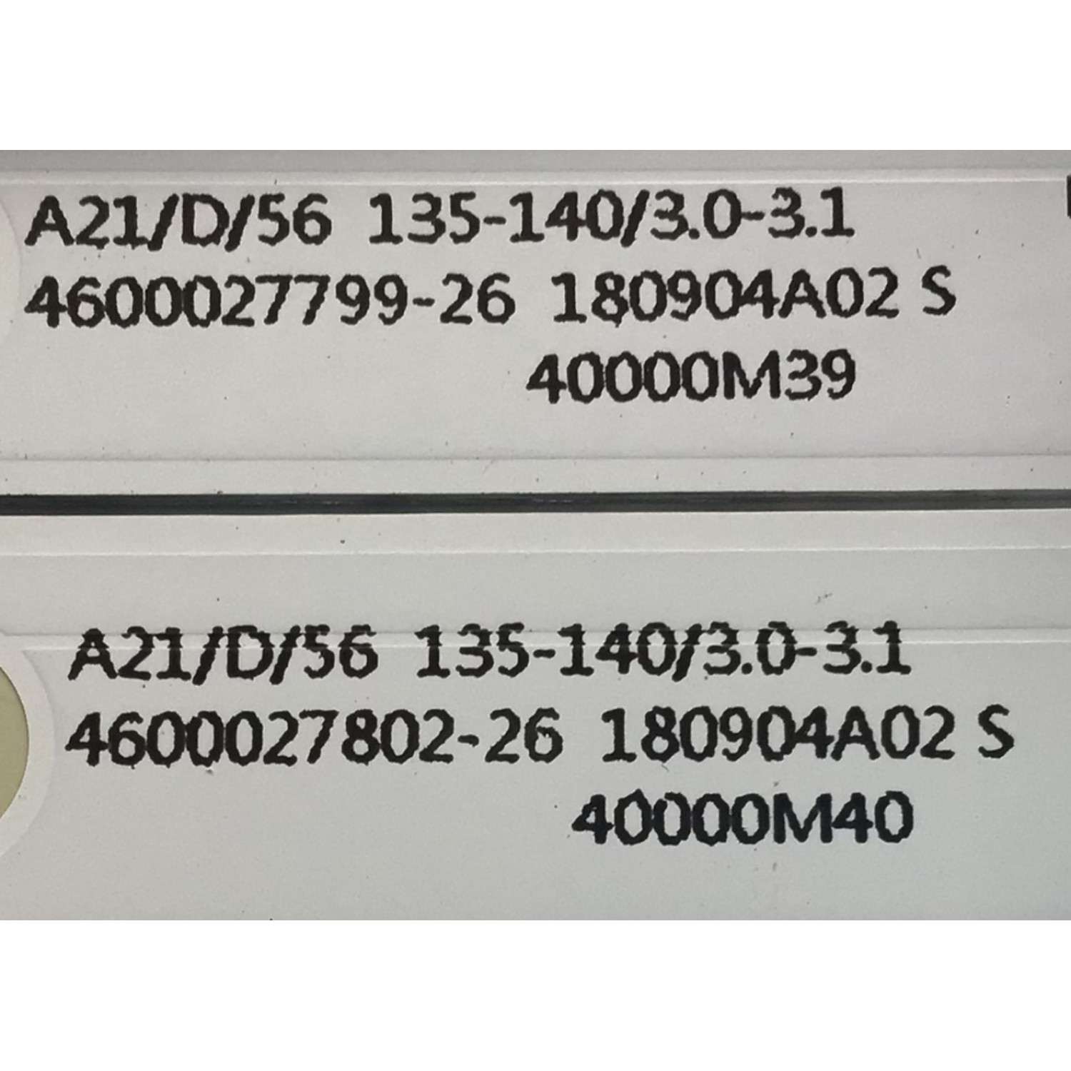 KIT DE LEDS PARA TV JVC ( 3 PZ ) / NUMERO DE PARTE 30339007037 / LED39D07B-ZC23AG-02 / 4600027802-26 / 180904A02 S / 40000M40 / PANEL V400HJ6-PE REV.C3 / MODELO LT-40MAT588 - Imagen 2